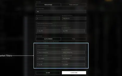 Insiders.bot: Provider screenshot: category, holder-count and market-volume filters.