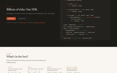 Marketlens: SDK example and research modules.