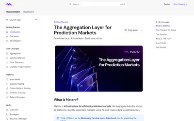 Matchr.xyz: Market aggregation and execution documentation.
