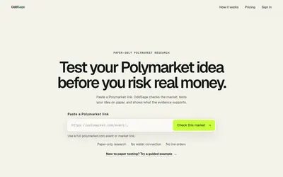 OddSage: Market input and backtest research workspace.