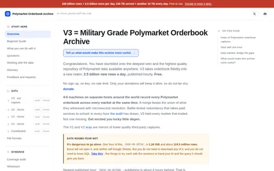 Pendulum Flow Orderbook Archive: Public archive introduction and capture-era explanation.