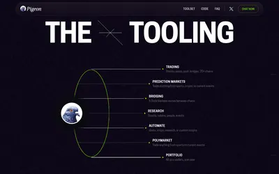 Pigeon: Agent tools for trading, wallet actions and market research.