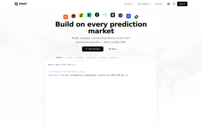PMXT hosted API: PMXT API entry page and SDK example.