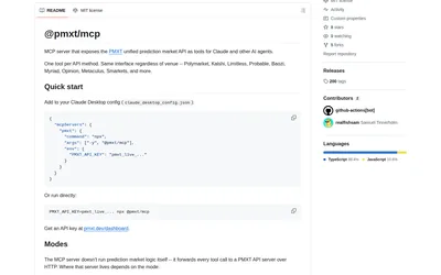 pmxt-mcp: MCP configuration and hosted/local modes.