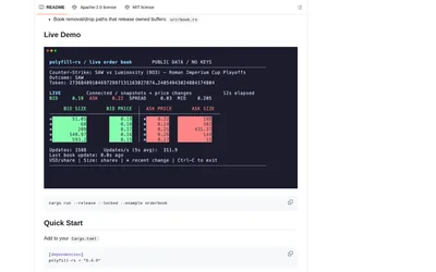 polyfill-rs: Provider’s console book demo and Rust quickstart.