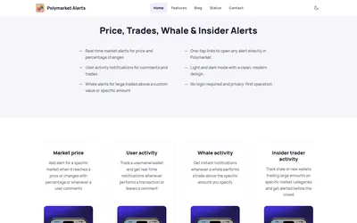 Polymarket Alerts — Price, Trades, Whale & Insider Alerts