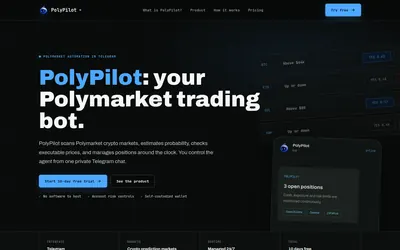 PolyPilot: Provider preview of the Telegram bot and position-management interface.