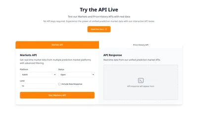PolyRouter: Interactive Markets API tester before a request is submitted.