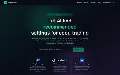 PolyTrak: Wallet-analysis entry point and supported copy-trading integrations.