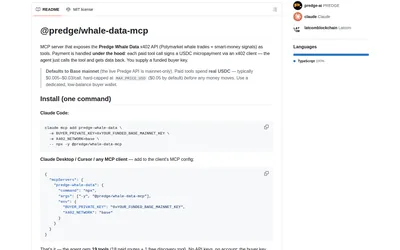 Predge Whale Data MCP: MCP package setup and payment model.