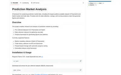 prediction-market-analysis: Dataset, indexer and analysis framework overview.