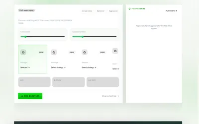Prophed: Provider strategy-builder preview with backtest settings.