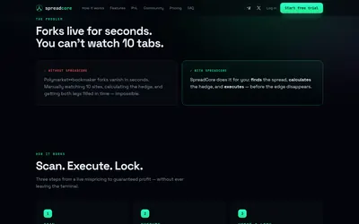 Spreadcore — Forks live for seconds. You can't watch 10 tabs.