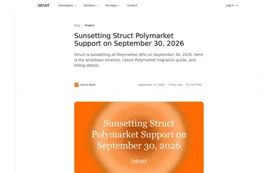 Struct: Polymarket service closure notice.