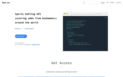 The Odds API: Odds API introduction, response example and plan entry points.