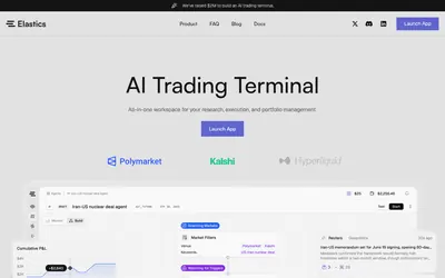 Elastics terminal overview and provider interface preview.