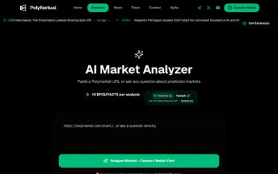 Polyfactual / Polyfacts: Market-link input and Polymarket, Kalshi and Predict.fun venue selection.