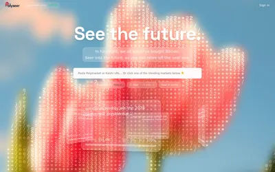 Polyseer: Market-link input and research entry page.