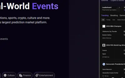 Provider preview of Polymarket markets inside the Wallet V mobile app.
