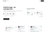 ArbBets entry page with a cross-venue YES/NO pricing example.