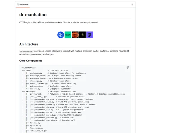 dr-manhattan: Unified exchange interface and adapter architecture.