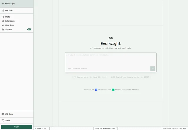 Eversight and Signals APIs: Eversight research composer and market attachment entry point.
