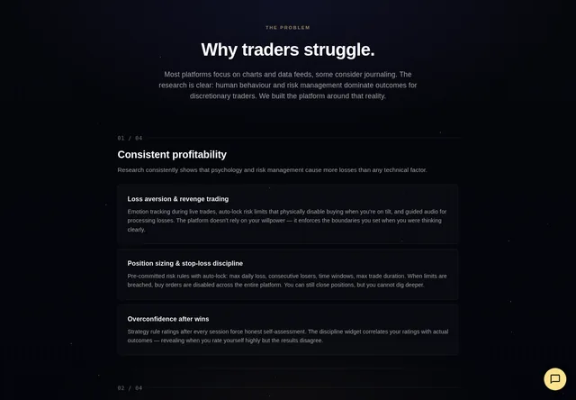 Boosted Trading: Trading auto-lock and position-discipline feature descriptions.