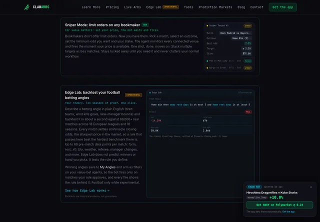 Claw Arbs: Provider walkthrough of automated orders and strategy analysis.