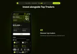 Coinpilot: Mobile trader-discovery interface shown by the provider.