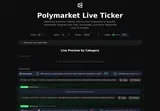 Polymarket Live Ticker: Ticker appearance controls and live category previews.