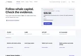 PolyTrace: Whale-activity summary and market/trader research navigation.