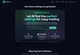 PolyTrak: Provider walkthrough of wallet analysis and recommended copy settings.