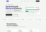 Predicty: Screenshot-analysis product with an example market assessment.