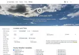 Open-Meteo: Forecast query builder with location, dates and hourly variables.