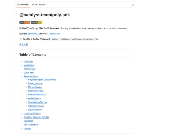 Poly SDK: TypeScript toolkit and repository navigation.