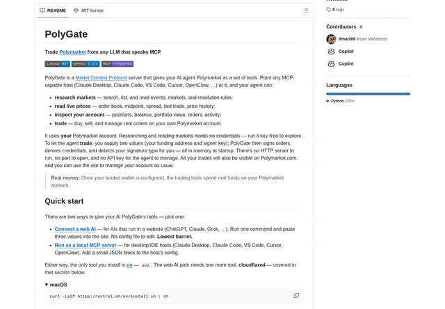 Polygate: Research and account tool scope with connection options.