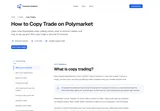 Polymarket Academy: Copy-trading guide introduction and section navigation.
