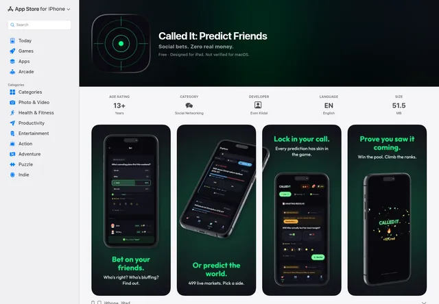 Called It — App Store listing and provider phone previews