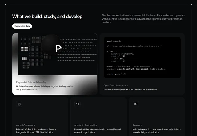 Polymarket Institute — What we build, study, and develop