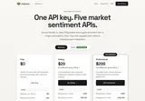 Adanos Market Sentiment API: Monthly Free, Hobby and Professional allowances and prices.
