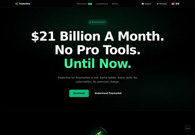 Traderline — Polymarket product announcement