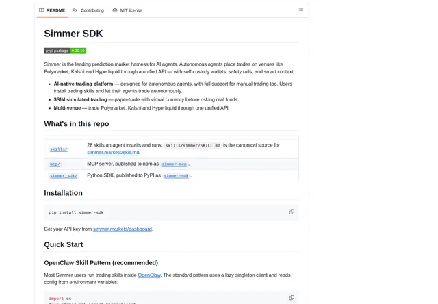 Simmer SDK: SDK introduction and available integration paths.