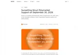 Struct: Polymarket service closure notice.