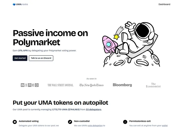 UMA rocks: UMA delegation product entry page.